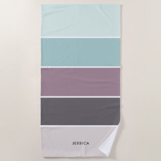 Modern Stripes Pattern Personalised  Beach Towel