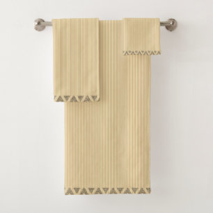 Modern Stripes Peach Gold  Bath Towel Set