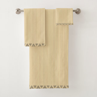 Modern Stripes Peach Gold Bath Towel Set