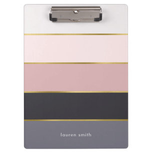 Modern Stripes Personalised Clipboard