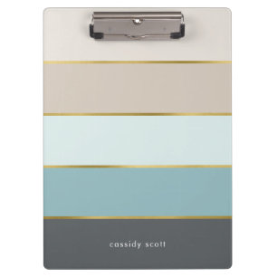 Modern Stripes Personalised Clipboard