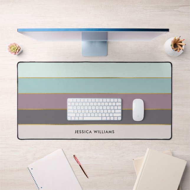 Modern Stripes Personalised  Desk Mat (Office 1)