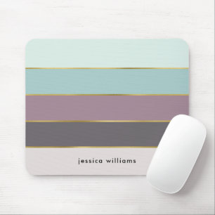 Modern Stripes Personalised Mouse Pad