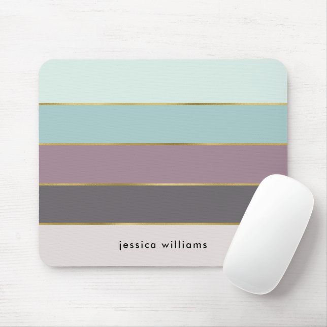 Modern Stripes Personalised Mouse Pad (With Mouse)