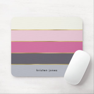 Modern Stripes Personalised Mouse Pad