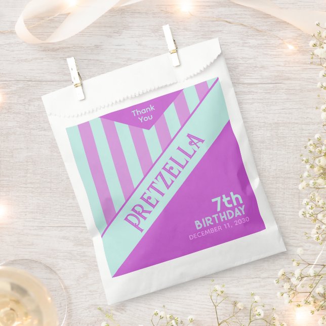 Modern Stripes Pink Favour Bags (Clipped)