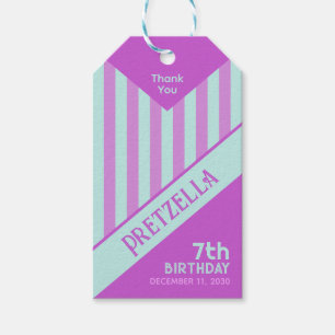 Modern Stripes Pink Gift Tag