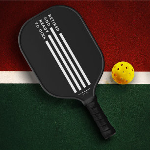 Modern Stripes Retirement Retired Ready to Dink Pickleball Paddle