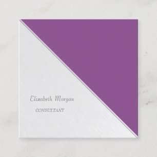 Modern Stripes, Simple,Violet Square Business Card