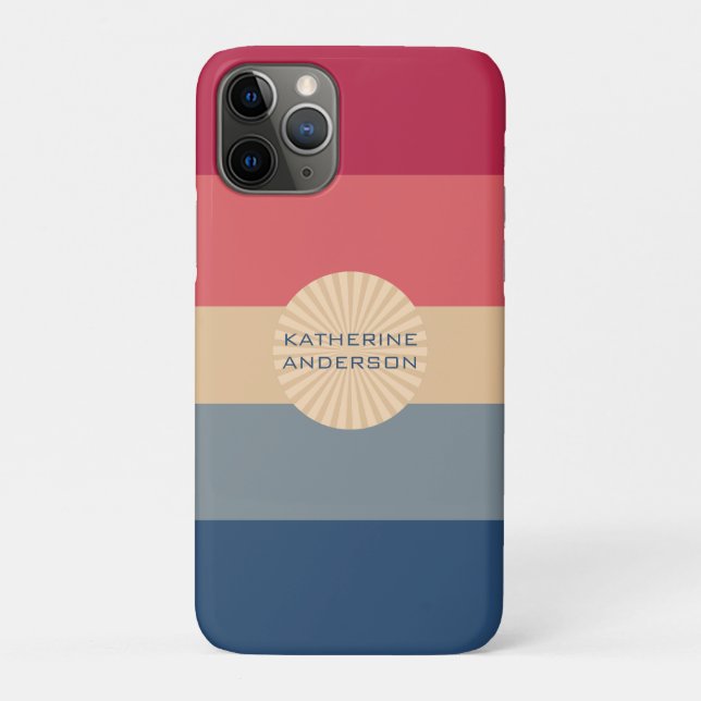 Modern Stripes-Sunset-Trendy Colours- Case-Mate iPhone Case (Back)