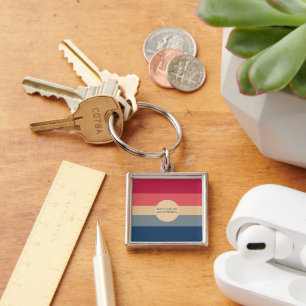 Modern Stripes-Sunset-Trendy Colours- Key Ring