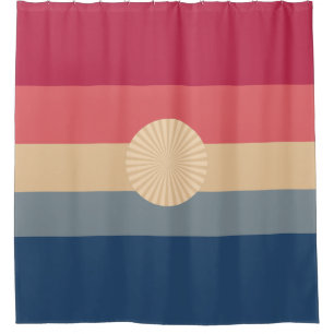Modern Stripes-Sunset-Trendy Colours- Shower Curtain