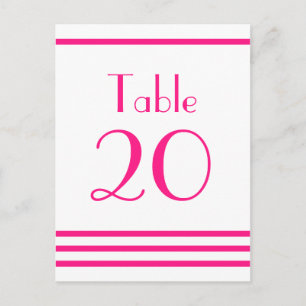 Modern Stripes Table Numbers (Hot Pink) Postcard