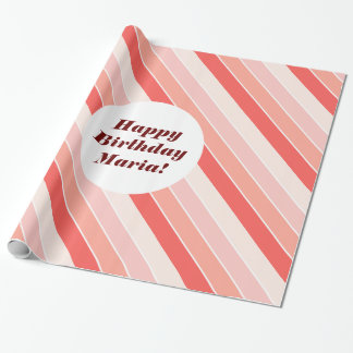 Modern stripes tickled pink table runner cover wrapping paper