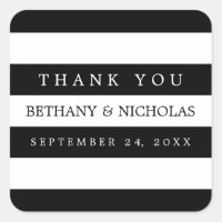 Modern Stripes Wedding Thank You Stickers