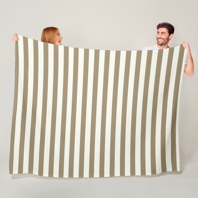 Modern stripes white grey chic pattern for him fleece blanket (In Situ)