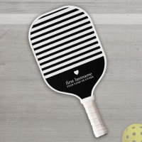 Modern Stripes with Upscale Heart Monogram Black