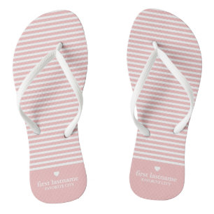 Modern Stripes with Upscale Heart Monogram Jandals