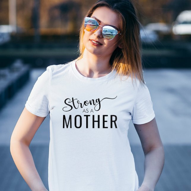 Modern Strong Mother Chic Black Typography Mum  T-Shirt (Creator Uploaded)