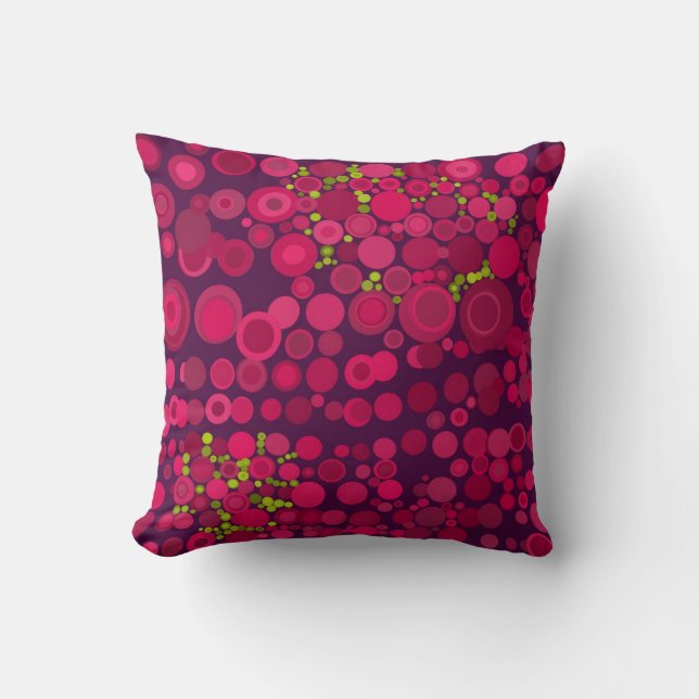 Modern Style Abstract Dots Deep Pink Cushions (Front)