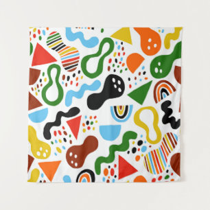 Modern style abstraction with composition made of tapestry