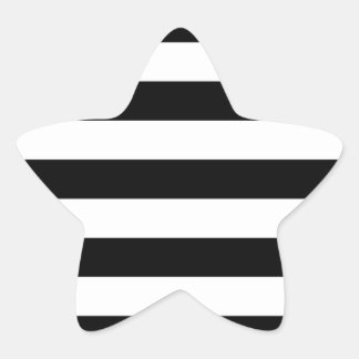 Modern Style Black And White Stripes Star Sticker
