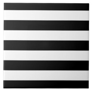 Modern Style Black And White Stripes Tile