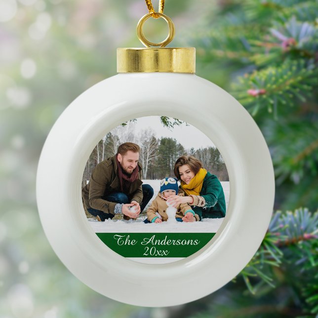 Modern Style Custom Photo Ceramic Ball Christmas Ornament (Creator Uploaded)