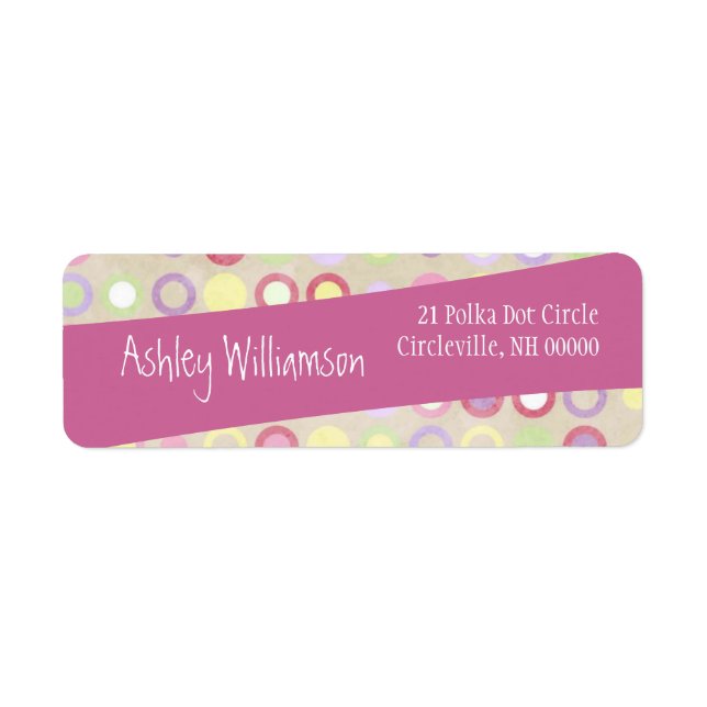 Modern Style Dots and Cirles Pink Diagonal Ribbon (Front)