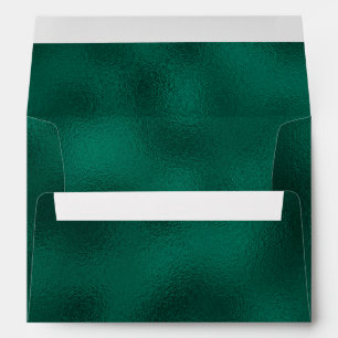 Modern Style Faux Teal Green Foil Envelope