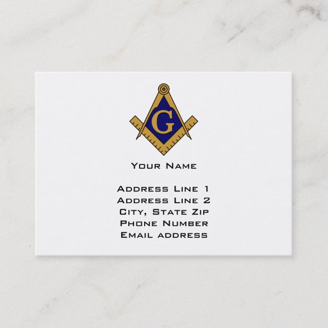 Modern Style Freemason Business Card (Front)