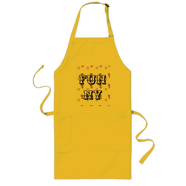 MODERN STYLE -FUNNY-BLACK-RED-WHITE-YELLOW- LONG APRON (Front)