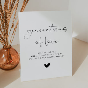 Modern Style Generations of Love Wedding Sign