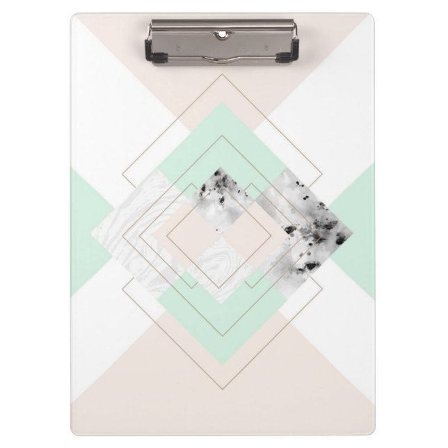 Modern Style Geometric Design Clipboard (Front)