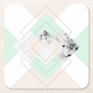 Modern Style Geometric Design Square Paper Coaster