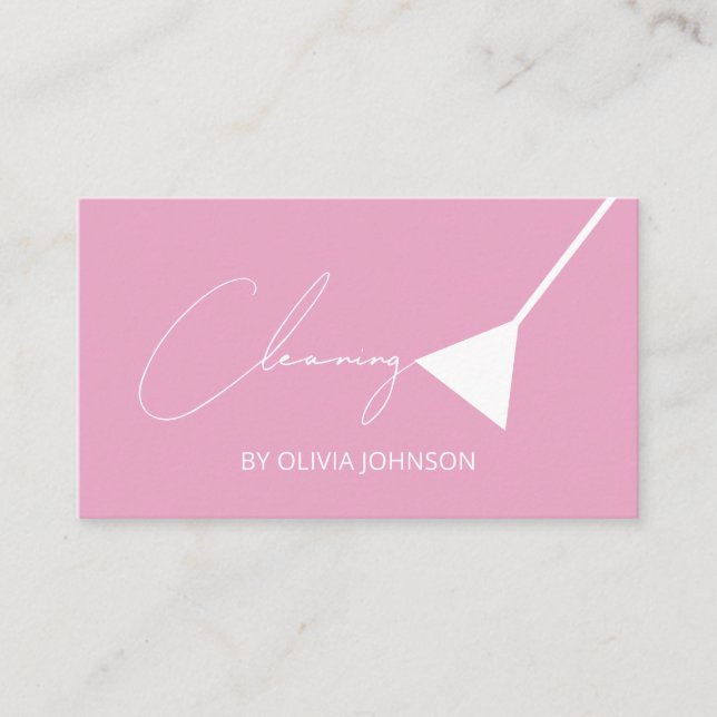 Modern Style House Cleaning Service Business Card (Front)