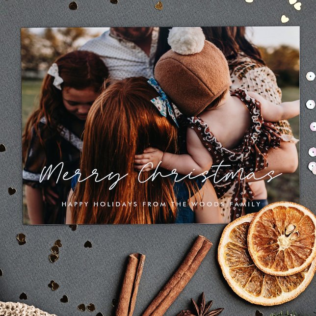 Modern Style Merry Christmas Family Photo Holiday Card (Modern Style Merry Christmas family photo Holiday Card)