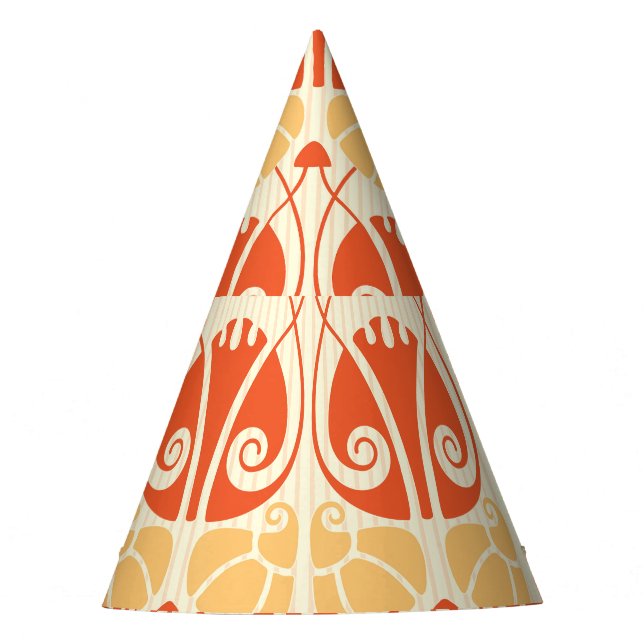 Modern Style Mushrooms: Trendy Pattern Party Hat (Front)