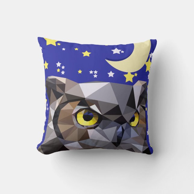 Modern Style Owl and Night Sky Cushion (Front)