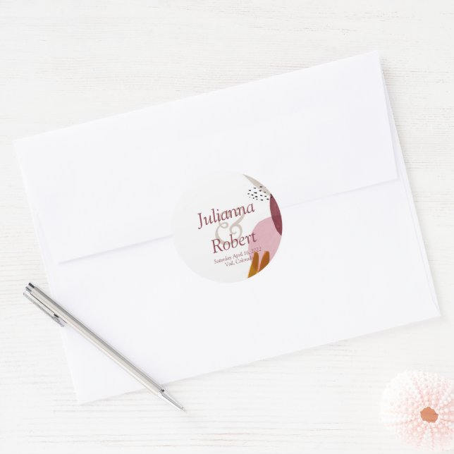 Modern style paint   classic round sticker (Envelope)