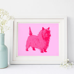 Modern Style Pink Cairn Terrier Poster
