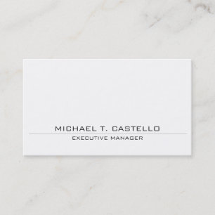 Modern Style Plain Simple White Professional Business Card