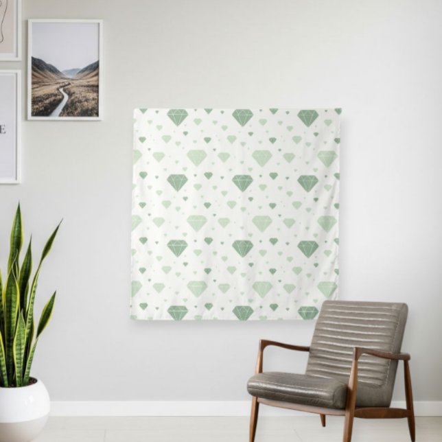 Modern Style Tapestry with Geometric Diamond Print (Creator Uploaded)
