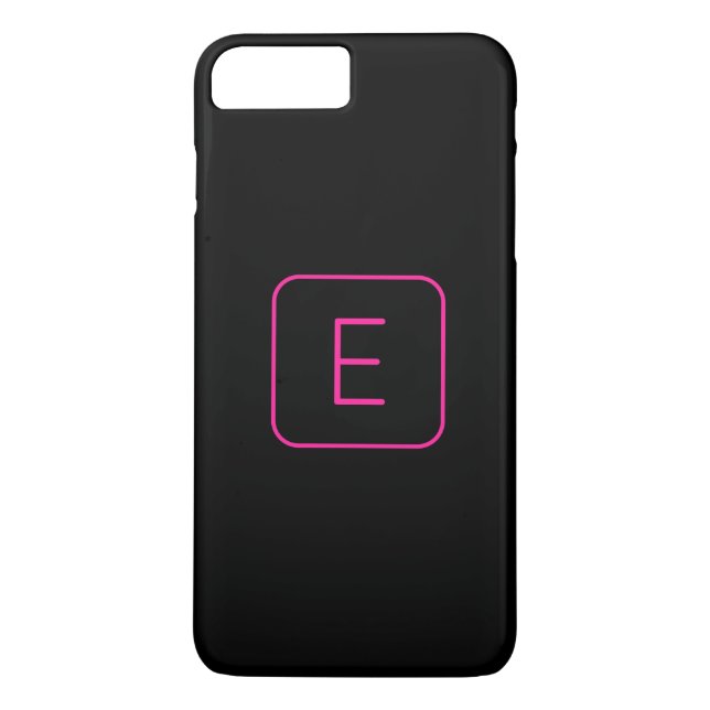 Modern Styled Initial Monogram | Pink & Black Case-Mate iPhone Case (Back)
