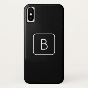 Modern Styled Initial Monogram White & Black Case-Mate iPhone Case