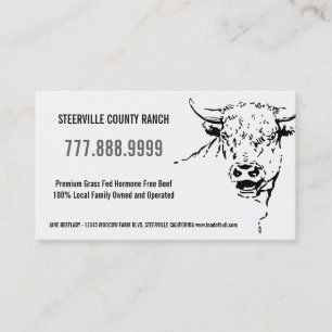 Modern Stylised Beef Ranch Farm Business Card