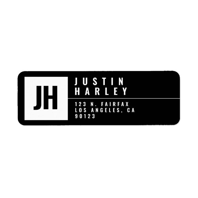 Modern Stylised Geometric Return Address Label (Front)