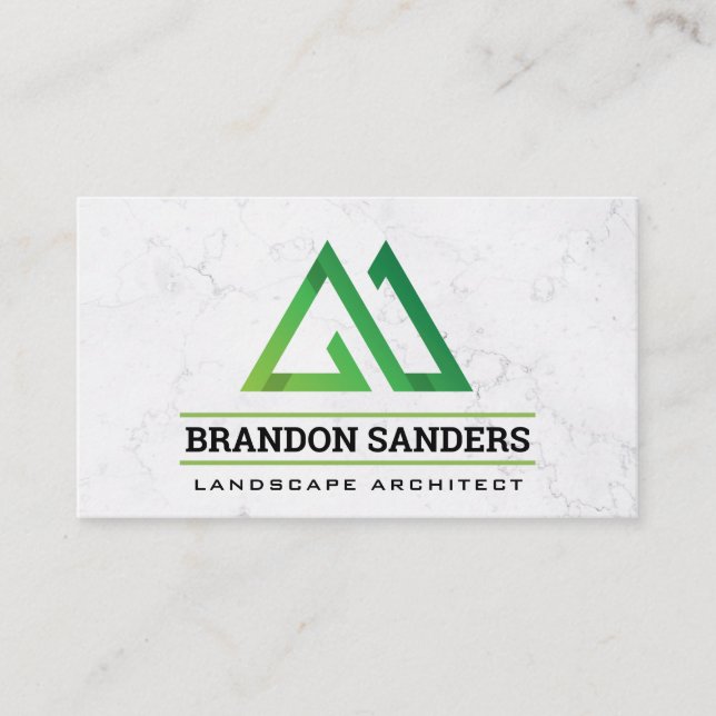 Modern Stylised Green Logo Business Card (Front)