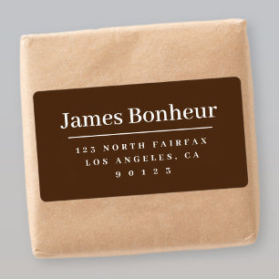 Modern Stylised Return Address Brown & White