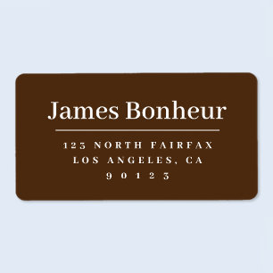 Modern Stylised Return Address Brown & White Label